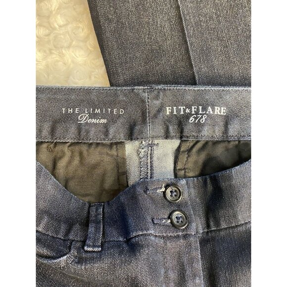The Limited Denim Fit & Flare 678 Women’s Jeans Size 4 R Dark Trouser Denim - Picture 4 of 12